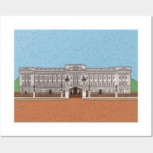 Buckingham Palace Coloured Pencil Illustration Posters and Art